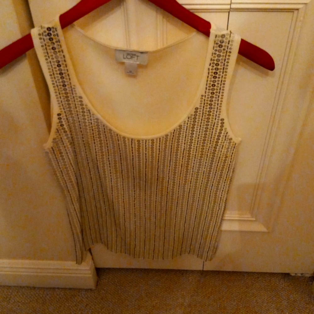 A cream blouse